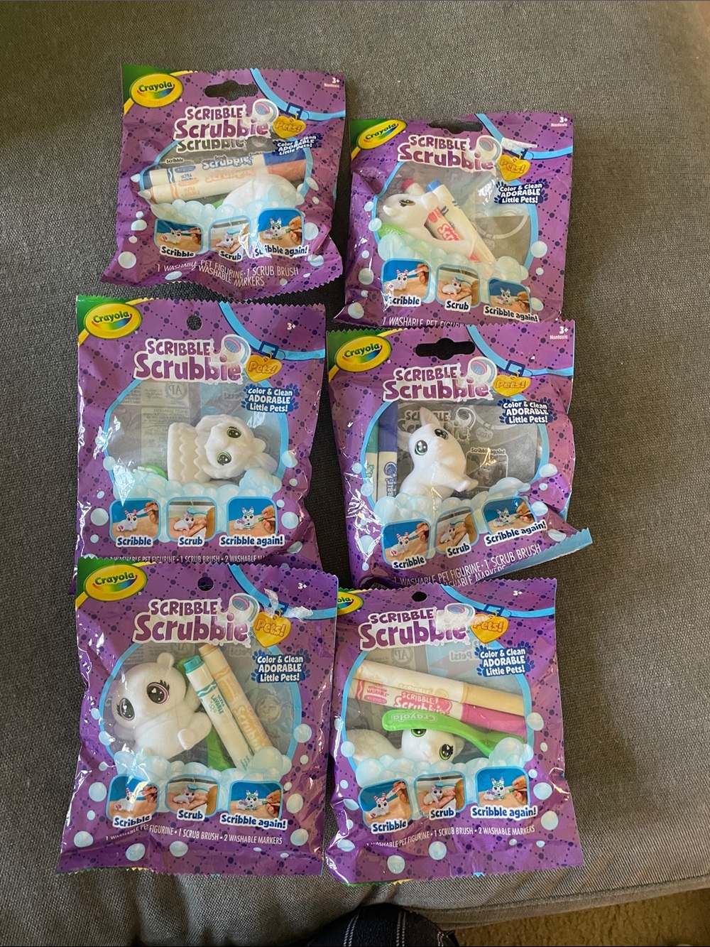 Crayola Scribble Scrubbie Pets Assorted Purple Packaging with White Pets